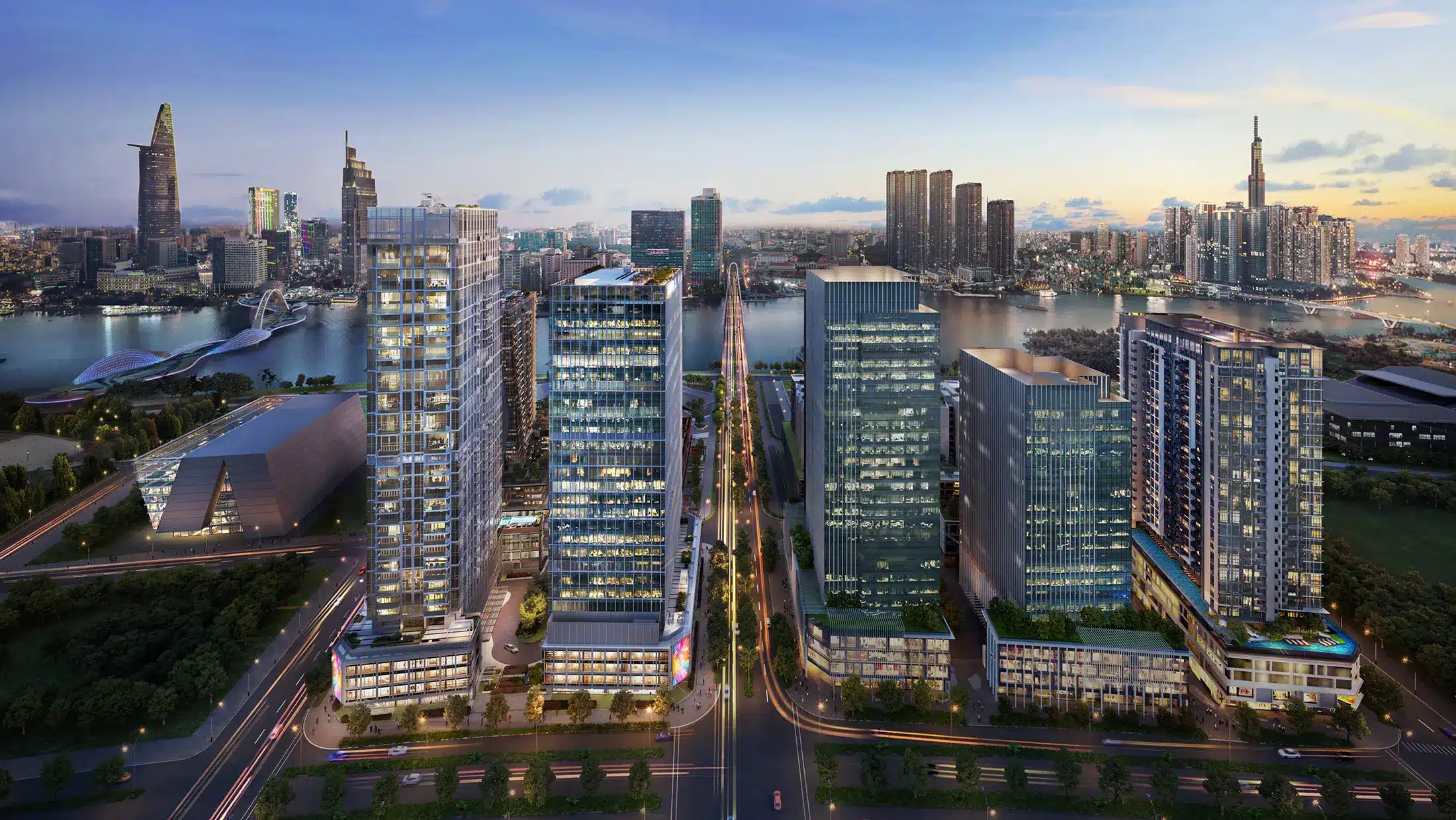 Dự án The Metropole Thủ Thiêm lung linh về chiều tà
