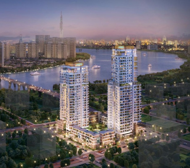 Toàn cảnh dựa án Thu Thiem Zeit River nhìn từ trên cao